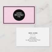 Professionele Licht Roze Zwarte Rand Minimalist Visitekaartje (Voorkant / Achterkant)