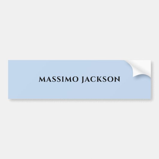 Professionele lichtblauwe moderne minimalistische bumpersticker (Voorkant)