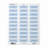 Professionele lichtblauwe moderne minimalistische etiket (Full Sheet)