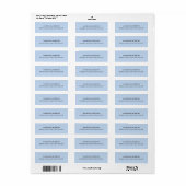 Professionele lichtblauwe moderne minimalistische etiket (Full Sheet)