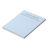 Professionele lichtblauwe moderne minimalistische notitieblok (Linkerzijde)