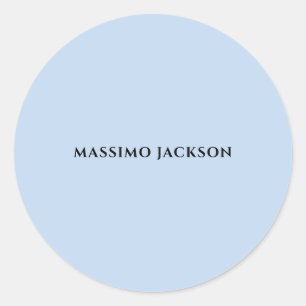 Professionele lichtblauwe moderne minimalistische ronde sticker