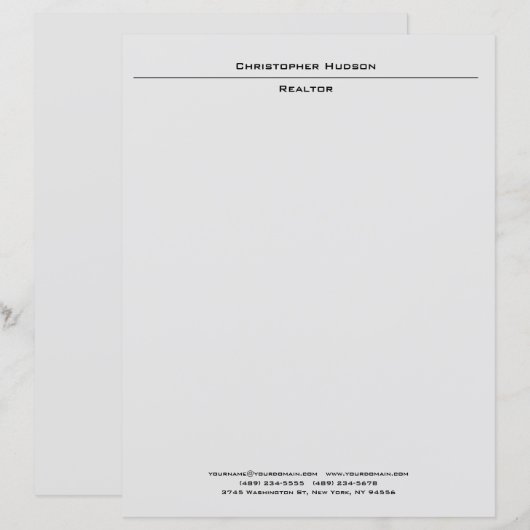 Professionele lichte grijze eenvoudige plaat (Voorkant / Achterkant)