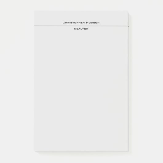 Professionele lichte grijze eenvoudige plaat post-it® notes (Voorkant)