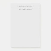 Professionele lichte grijze eenvoudige plaat post-it® notes (Voorkant)