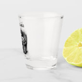 Professionele ligstoel zwart wit inkt gepersonalis shot glas (Rechts)