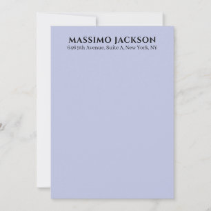 Professionele lila kleur moderne minimalistische n notitiekaartje