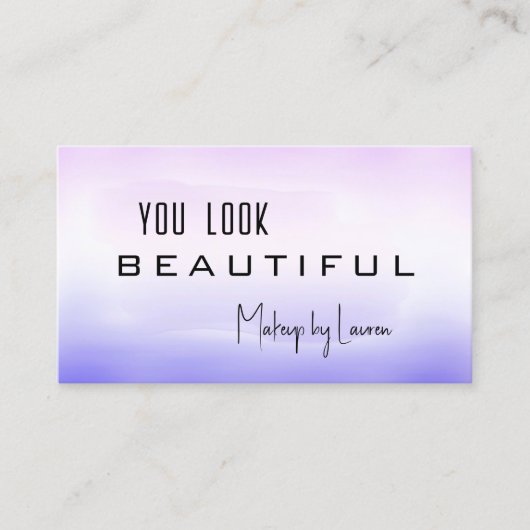 Professionele Lila verf QR Code Beauty Visitekaartje (Voorkant)