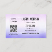 Professionele lila verf QR-code schoonheid Visitekaartje (Achterkant)