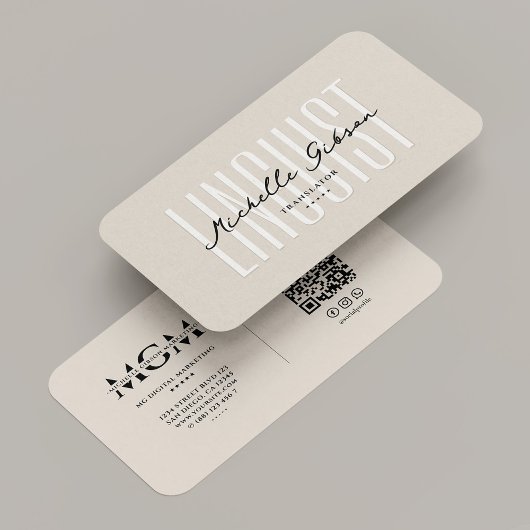 Professionele Linguïst Tolk Vertaler Zand Visitekaartje