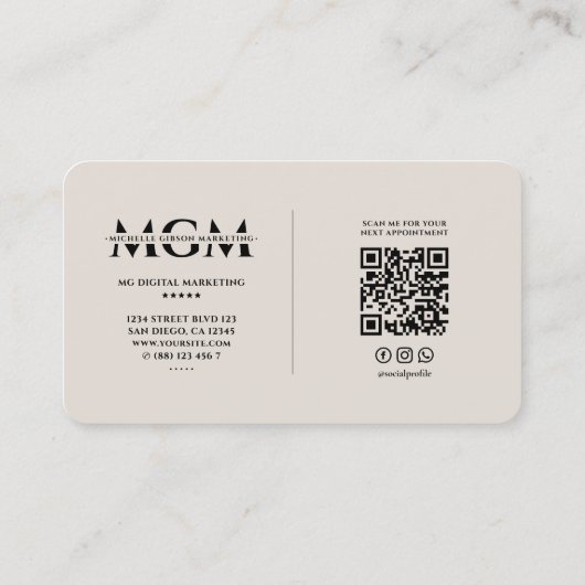 Professionele Linguïst Tolk Vertaler Zand Visitekaartje (Achterkant)