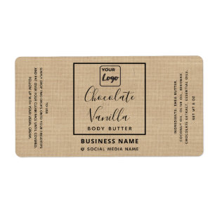 Professionele linnen look typografie logo product etiket