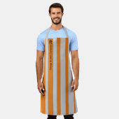 Professionele Logo Bedrijfsnaam Grijs Sinaasappel Schort (Gedragen)