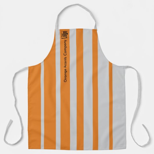 Professionele Logo Bedrijfsnaam Grijs Sinaasappel Schort (Voorkant)