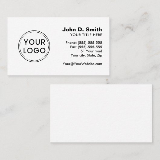 Professionele logo bedrijfwit visitekaartje (Voorkant / Achterkant)