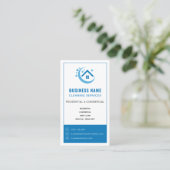 Professionele Logo Blauwe Schoonmaakdiensten Visitekaartje (Staand voorkant)