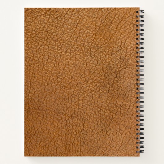 Professionele Logo Bruin Leer Monogram Zaken Notitieboek (Achterkant)