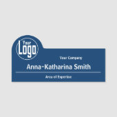 Professionele Logo Business & Expertise Blauw Wit Naamplaatje (Voorkant)