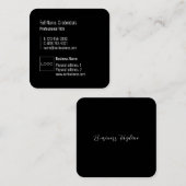 Professionele Logo Elegant Modern Minimaal Zwart Vierkante Visitekaartje (Voorkant / Achterkant)