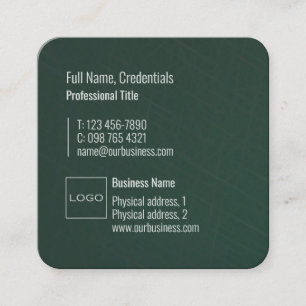 Professionele Logo Elegant Modern Uniek Groen Grij Vierkante Visitekaartje