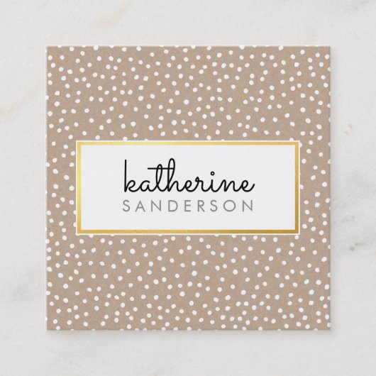 PROFESSIONELE LOGO EMBLEM modern kraftgoud wit Vierkante Visitekaartje (Voorkant)