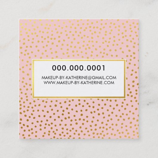 PROFESSIONELE LOGO EMBLEM modern roze faux goud Vierkante Visitekaartje (Achterkant)