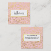 PROFESSIONELE LOGO EMBLEM modern roze faux goud Vierkante Visitekaartje (Voorkant / Achterkant)