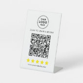 Professionele Logo en QR-review feedback Reclamebord Met Voetstuk (Voorkant)