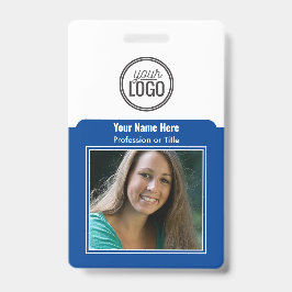 Professionele Logo Foto streepjescode donkerblauw Badge
