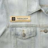 Professionele Logo Geborsteld Goud Personeels ID Naamplaatje (In situ)