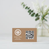 Professionele Logo, info en QR-code Visitekaartje (Staand voorkant)