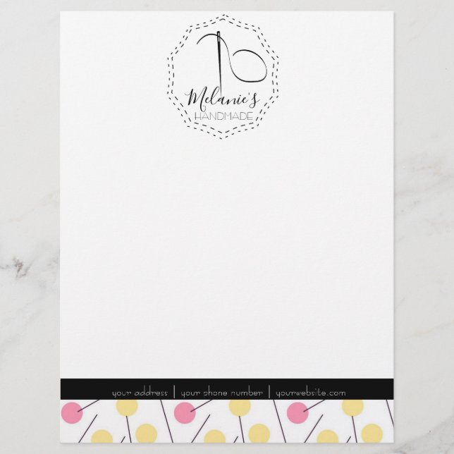 Professionele Logo Letterhead-Tailor Seamstress Briefhoofd (Voorkant)