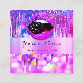 Professionele Logo Lip Holograaf Drip Fruit Vierkante Visitekaartje
