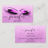 Professionele Logo Makeup Artist Roze Glitter Visitekaartje (Voorkant / Achterkant)