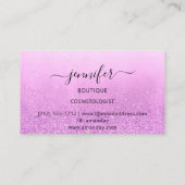 Professionele Logo Makeup Artist Roze Glitter Visitekaartje (Achterkant)
