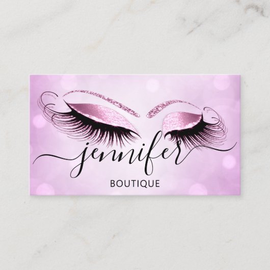 Professionele Logo Makeup Boutique Lash Studio Roz Visitekaartje (Voorkant)