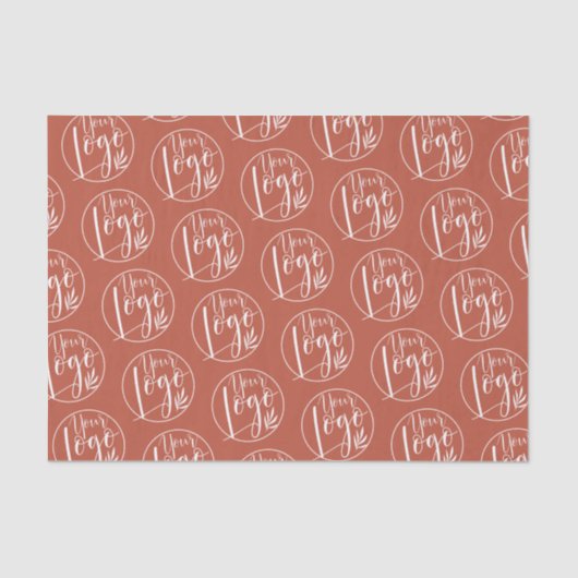 Professionele Logo met merkpatroon terracotta Tissuepapier (Voorkant)