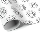 Professionele Logo met zwart wit patroon Cadeaupapier (Rol Hoek)