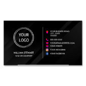 Professionele Logo minimalistische sociale media W Magnetisch Visitekaartje (Voorkant)