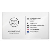 Professionele Logo minimalistische sociale media W Magnetisch Visitekaartje (Voorkant)
