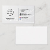 Professionele Logo minimalistische sociale media W Visitekaartje (Voorkant / Achterkant)