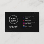 Professionele Logo minimalistische sociale media W Visitekaartje (Voorkant)