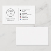 Professionele Logo minimalistische sociale media W Visitekaartje (Voorkant / Achterkant)