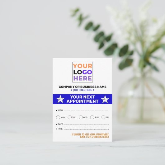 Professionele Logo, moderne bulkafspraakkaarten Afsprakenkaartje (Staand voorkant)