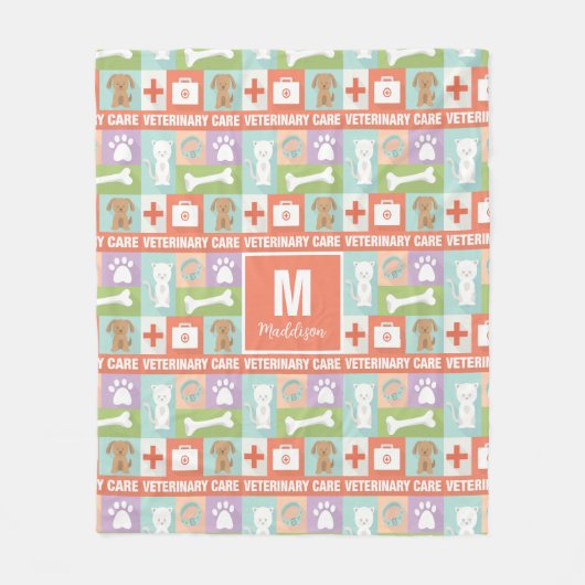 Professionele Logo Monogrammen Fleece Deken (Voorkant)