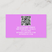 Professionele Logo Naam QR Code Pastel Paarse Camo Contactkaartje (Achterkant)