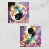 Professionele Logo nagels Beauty Hair Gold Hologra Vierkante Visitekaartje (Voorkant / Achterkant)