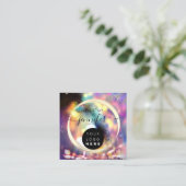 Professionele Logo nagels Beauty Hair Gold Hologra Vierkante Visitekaartje (Staand voorkant)