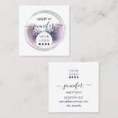 Professionele Logo nagels Beauty Hair White Abstra Vierkante Visitekaartje (Voorkant / Achterkant)