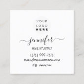 Professionele Logo nagels Beauty Hair White Abstra Vierkante Visitekaartje (Achterkant)